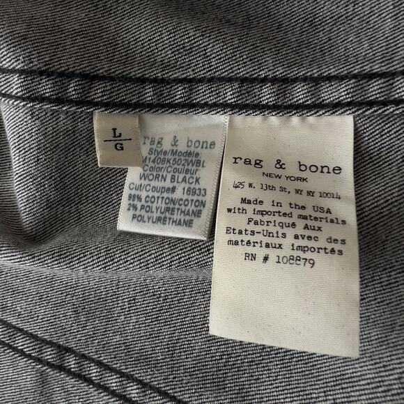 Rag & Bone Jean Classic Standard Fit Trucker Jacket Men Size L - Picture 12 of 16